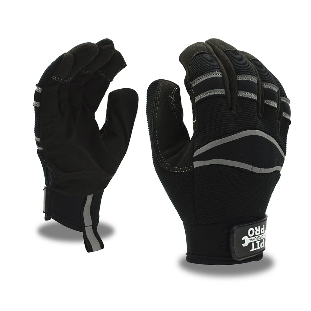 PIT - PRO™ Spandex/Synthetic Leather Gloves with Reinforced Fingertips, 1 dozen (12 pairs) - Gorvex.com