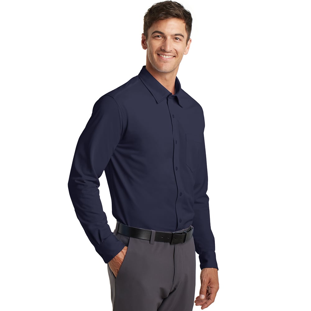 Port Authority K570 Dimension Knit Dress Shirt with Chest Pocket - Gorvex.com