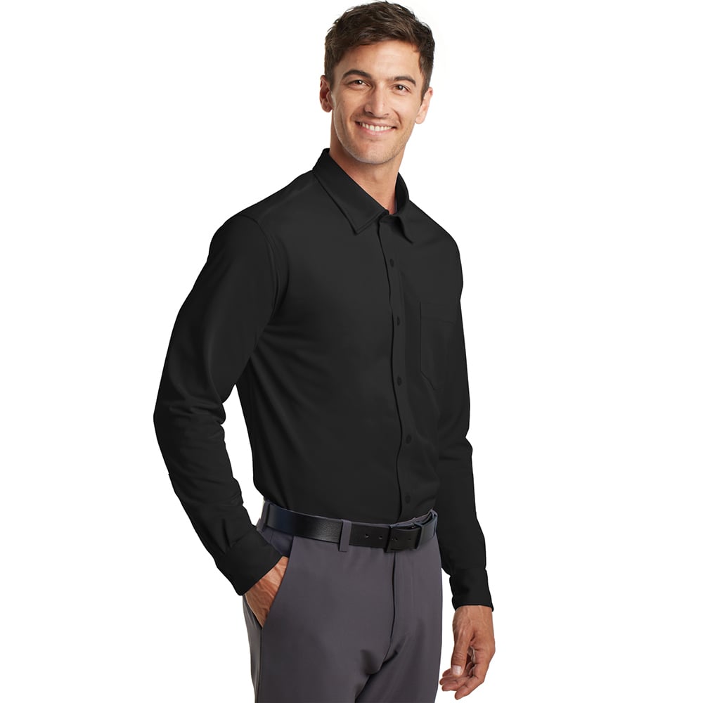Port Authority K570 Dimension Knit Dress Shirt with Chest Pocket - Gorvex.com