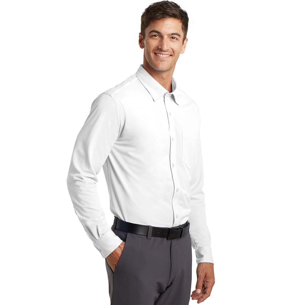 Port Authority K570 Dimension Knit Dress Shirt with Chest Pocket - Gorvex.com