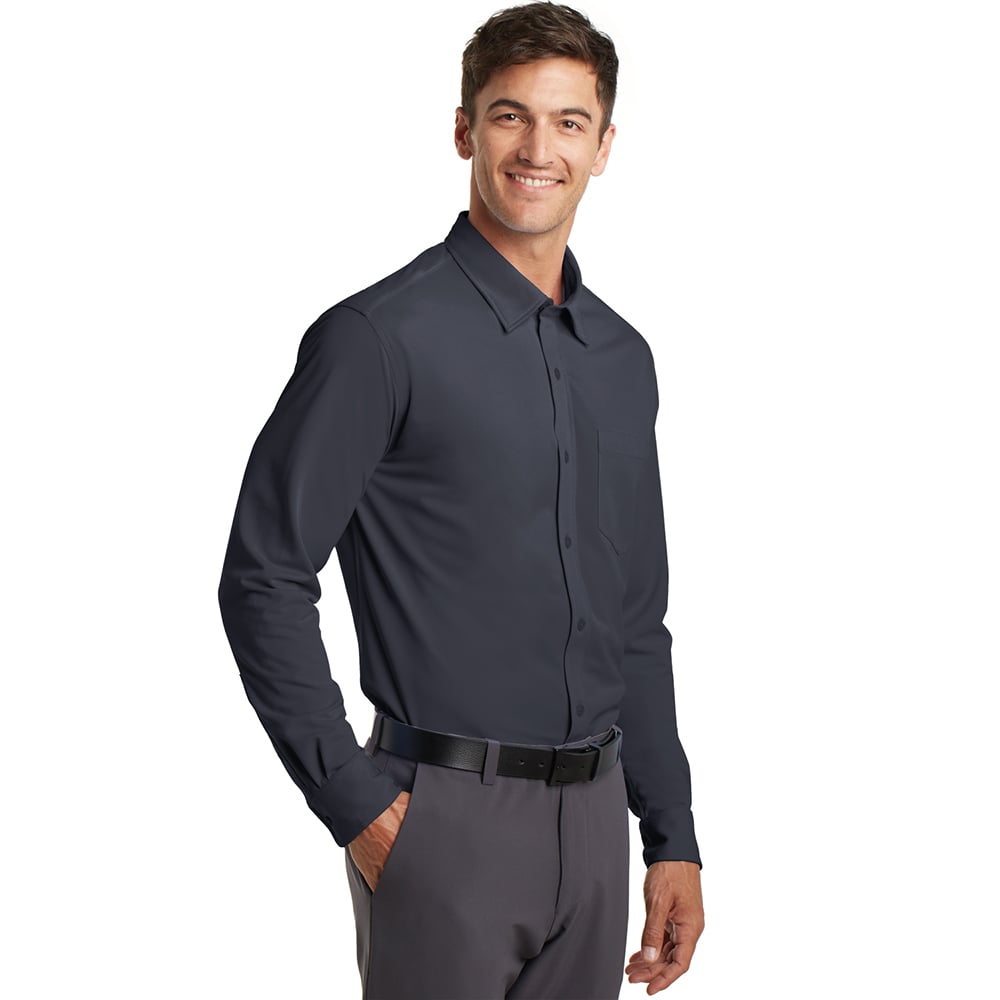 Port Authority K570 Dimension Knit Dress Shirt with Chest Pocket - Gorvex.com