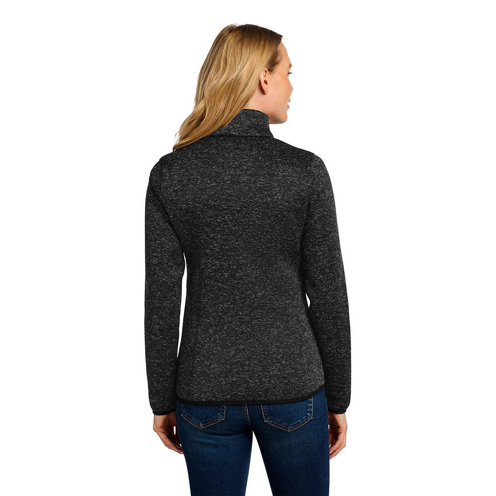 Port Authority L232 Women's Heathered Sweater Fleece Full Zip Jacket - Gorvex.com