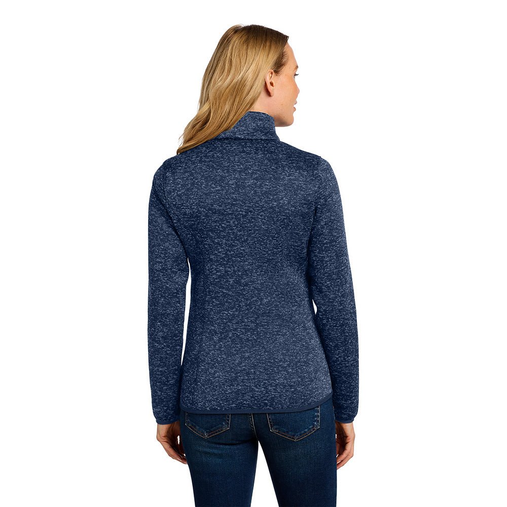 Port Authority L232 Women's Heathered Sweater Fleece Full Zip Jacket - Gorvex.com