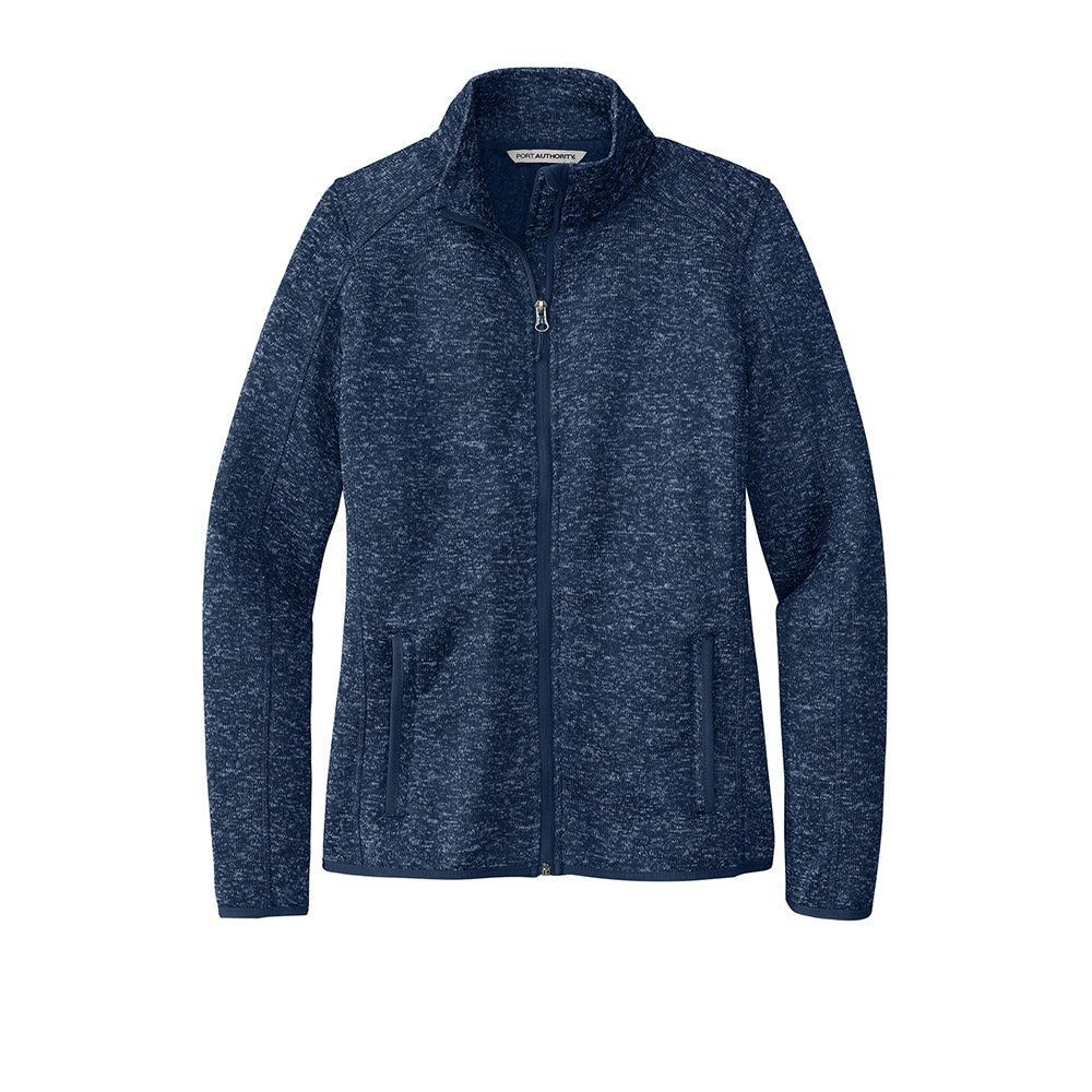 Port Authority L232 Women's Heathered Sweater Fleece Full Zip Jacket - Gorvex.com