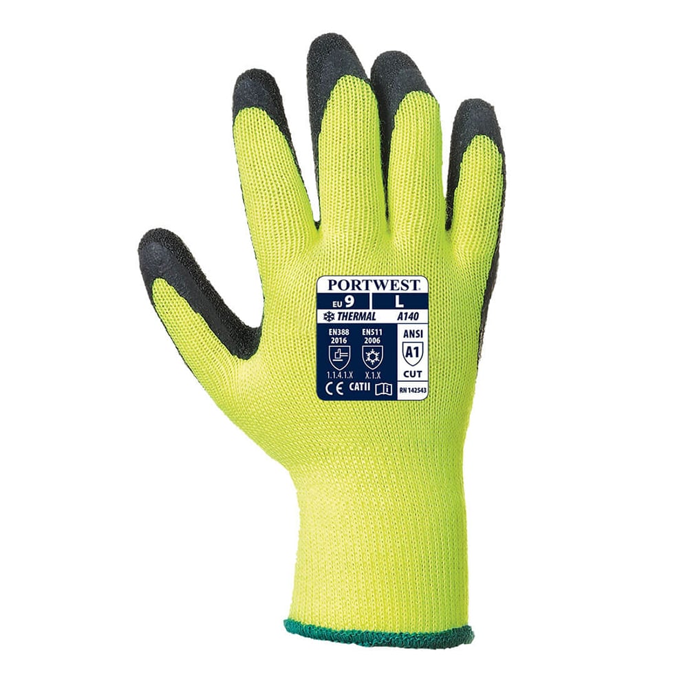 Portwest A140 Series Crinkle Latex, Thermal Grip Gloves, 1 pair - Gorvex.com