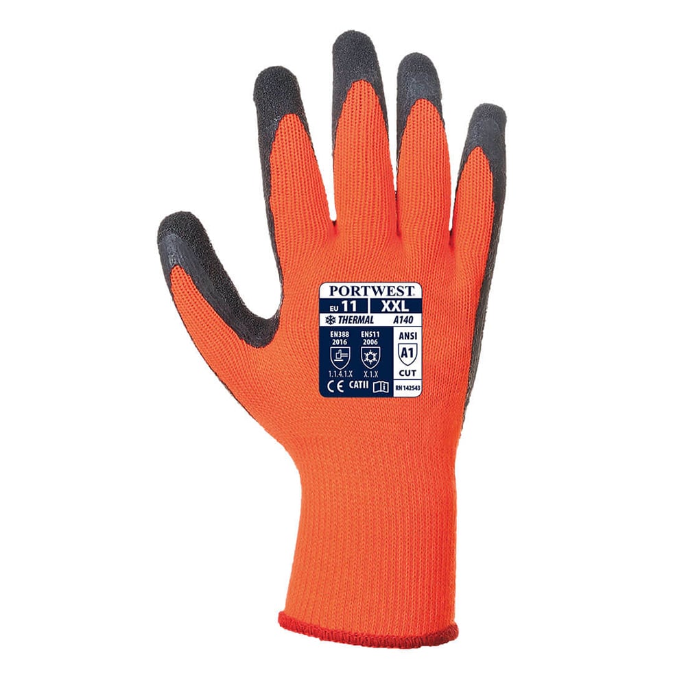 Portwest A140 Series Crinkle Latex, Thermal Grip Gloves, 1 pair - Gorvex.com