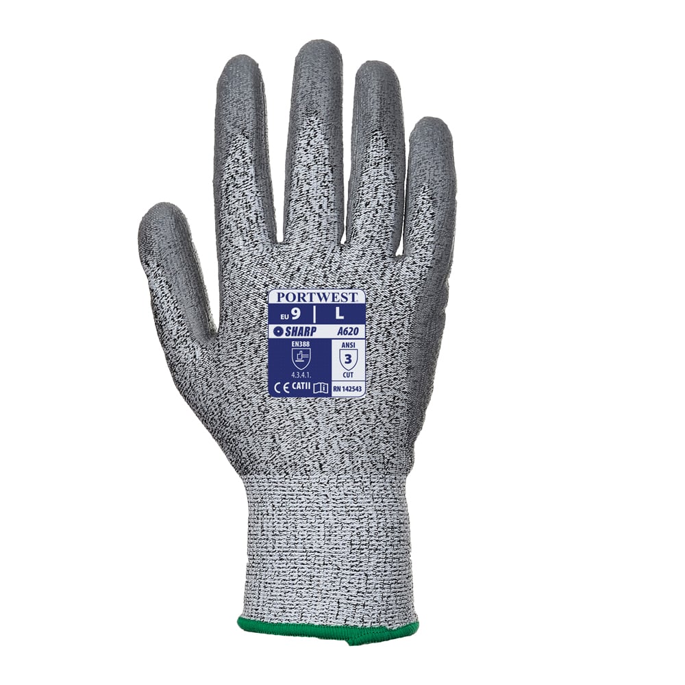 Portwest A620 Series Abrasion Resistant, LR Cut PU Palm Gloves, 1 pair - Gorvex.com