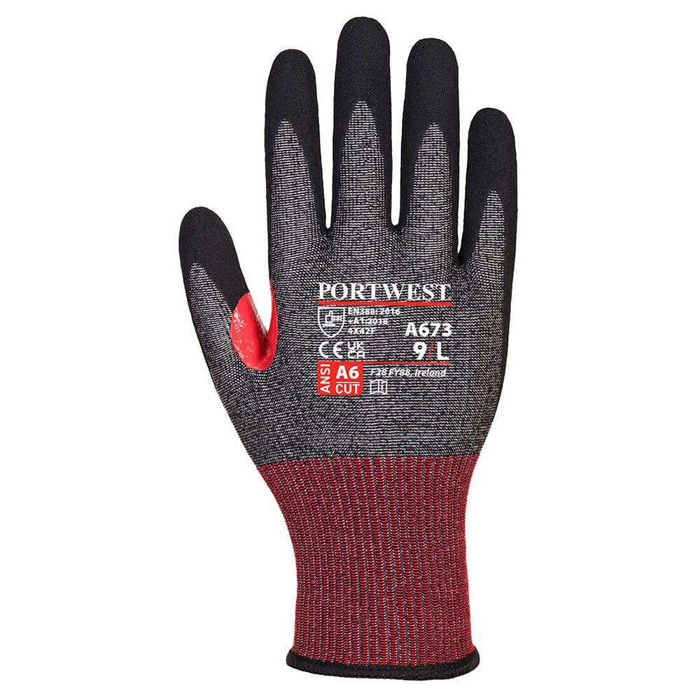 Portwest A673 CS AHR18 18 - mil Cut Level A6 Nitrile Foam Glove, 1 pair - Gorvex.com
