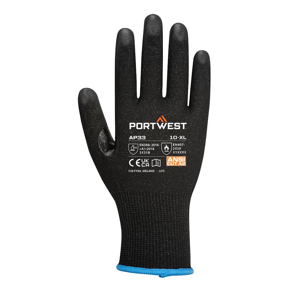 Portwest AP33 LR15 PU Palm Touchscreen Glove, 1 dozen (12 pairs) - Gorvex.com