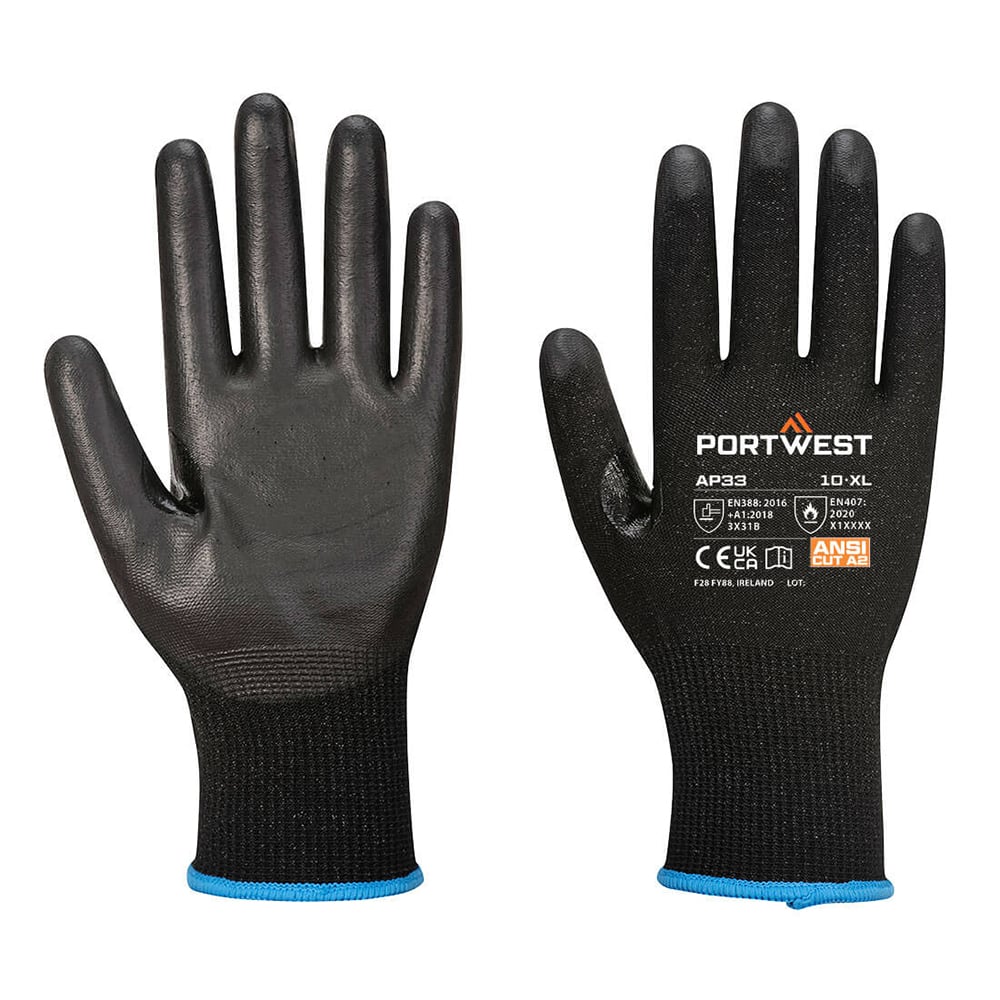 Portwest AP33 LR15 PU Palm Touchscreen Glove, 1 dozen (12 pairs) - Gorvex.com