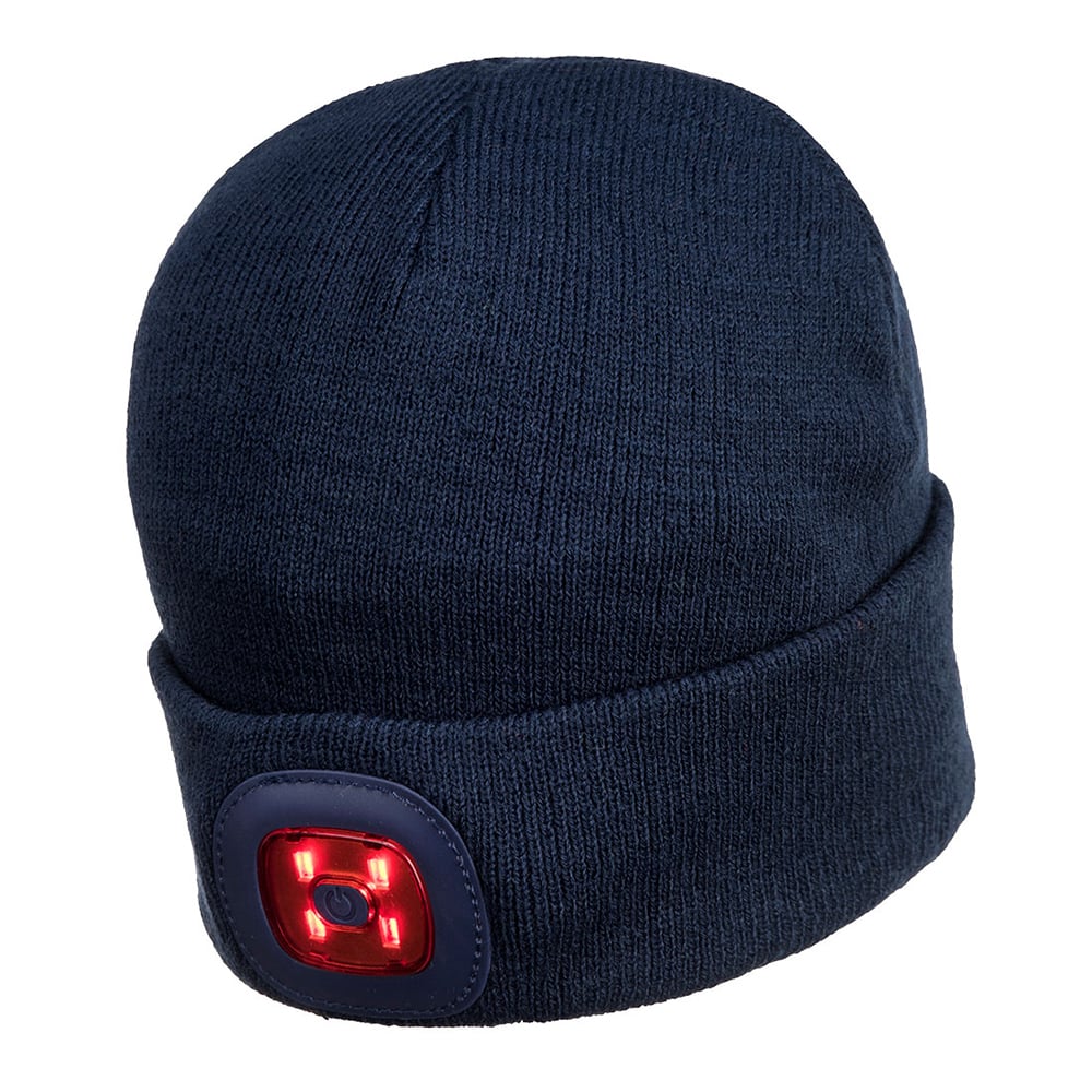 Portwest B028 Acrylic Beanie with Rechargeable Twin LED Light - Gorvex.com