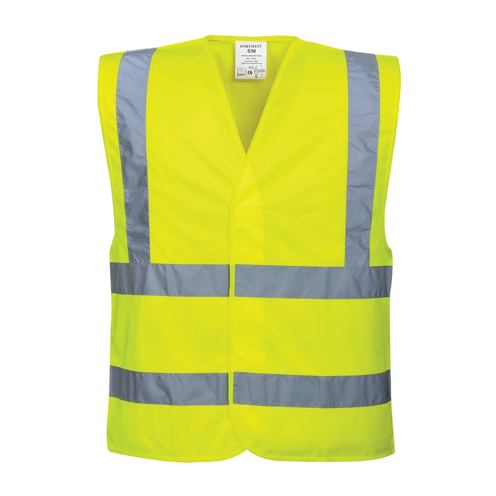 Portwest C470 Hi Vis Two Band and Brace Vest with Hook & Loop Closure - Gorvex.com
