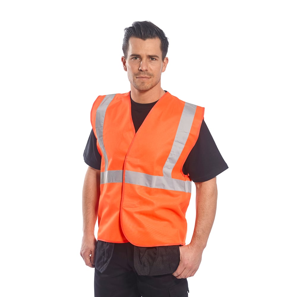 Portwest C472 Hi Vis One Band and Brace Vest with Single Stripe Tape - Gorvex.com
