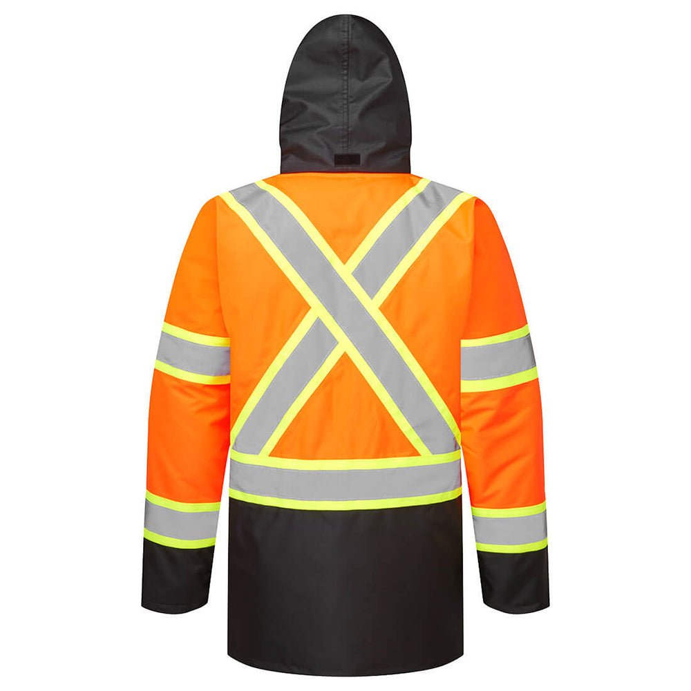 Portwest CA369 Hi - Vis Contrast Winter Traffic Jacket with Reflective X Back - Gorvex.com