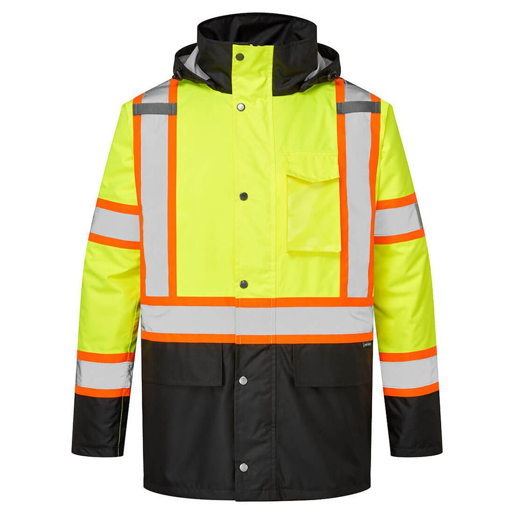 Portwest CA369 Hi - Vis Contrast Winter Traffic Jacket with Reflective X Back - Gorvex.com