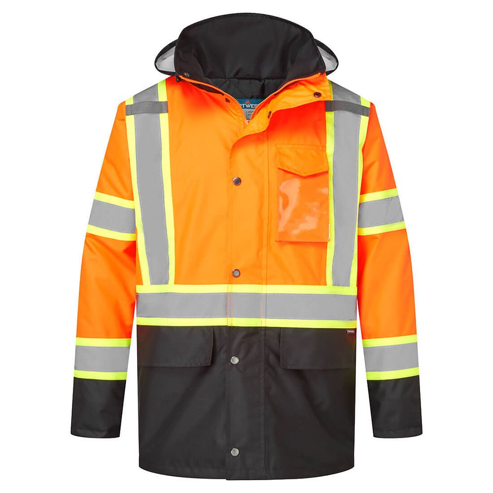 Portwest CA369 Hi - Vis Contrast Winter Traffic Jacket with Reflective X Back - Gorvex.com