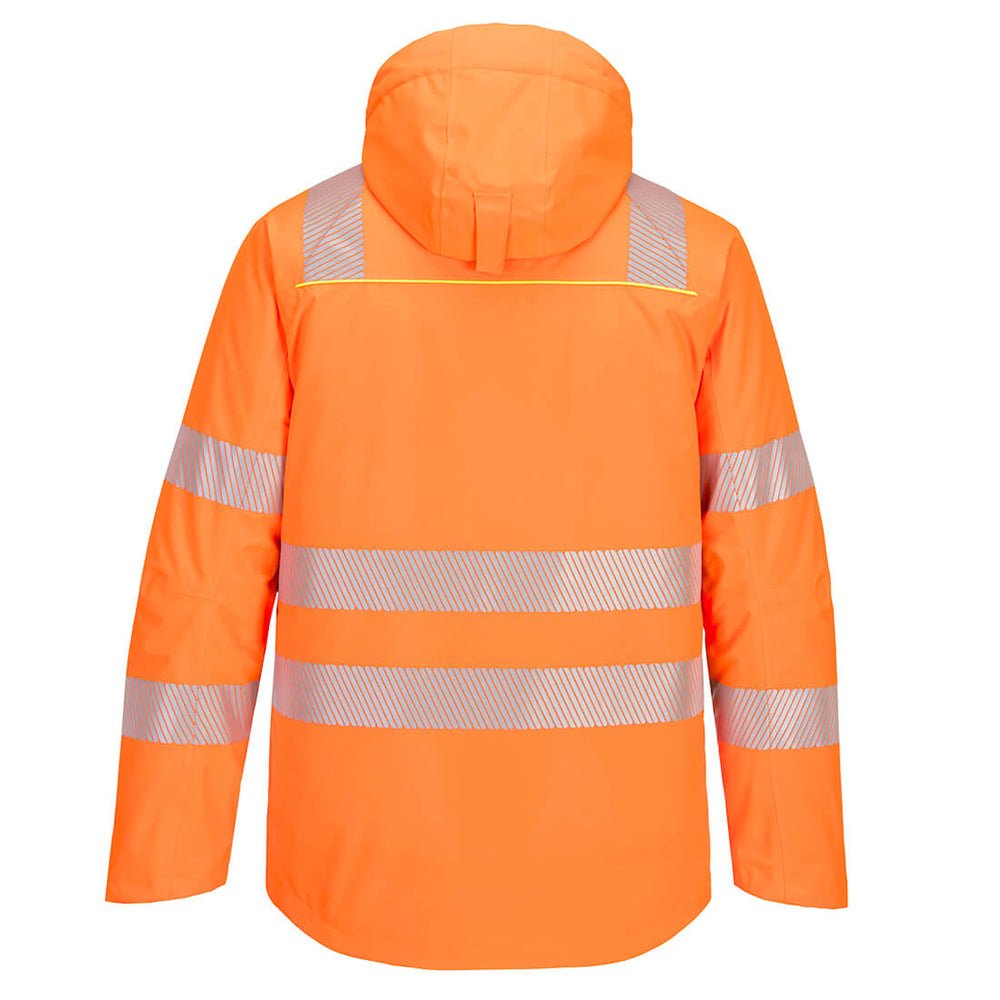 Portwest DX4 Hi - Vis Waterproof Winter Jacket with Heat Applied Tape - Gorvex.com