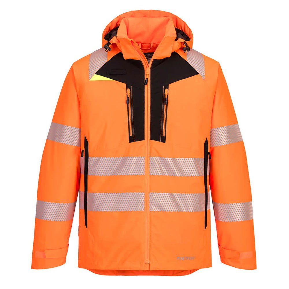 Portwest DX4 Hi - Vis Waterproof Winter Jacket with Heat Applied Tape - Gorvex.com