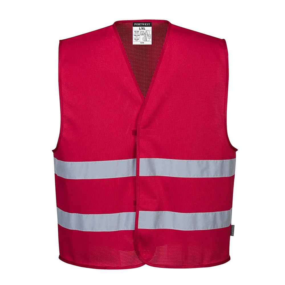 Portwest F374 MeshAir Iona Safety Vest with Hook & Loop Closure - Gorvex.com