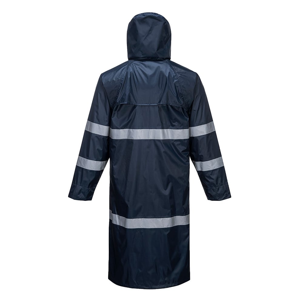 Portwest F438 Classic Iona 47" Long Raincoat with Reflective Tape - Gorvex.com