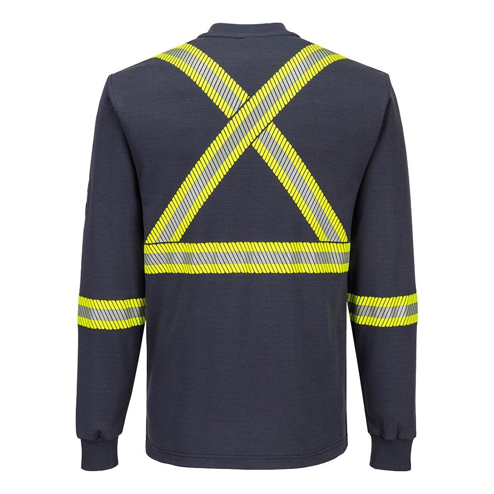 Portwest FR748 Bizflame® Knit 2" X - Back FR Henley Long Sleeve Shirt - Gorvex.com
