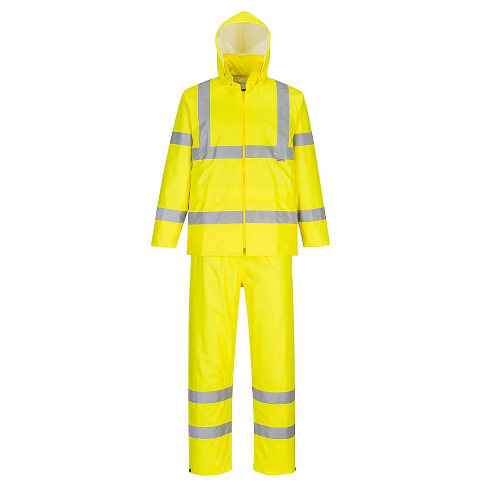 Portwest H448 Hi - Vis Packaway Rain Suit with Vented Back Yoke - Gorvex.com
