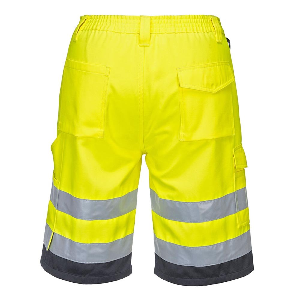 Portwest L043 Lightweight Knee - Length Hi - Vis Shorts with 10 Pockets - Gorvex.com