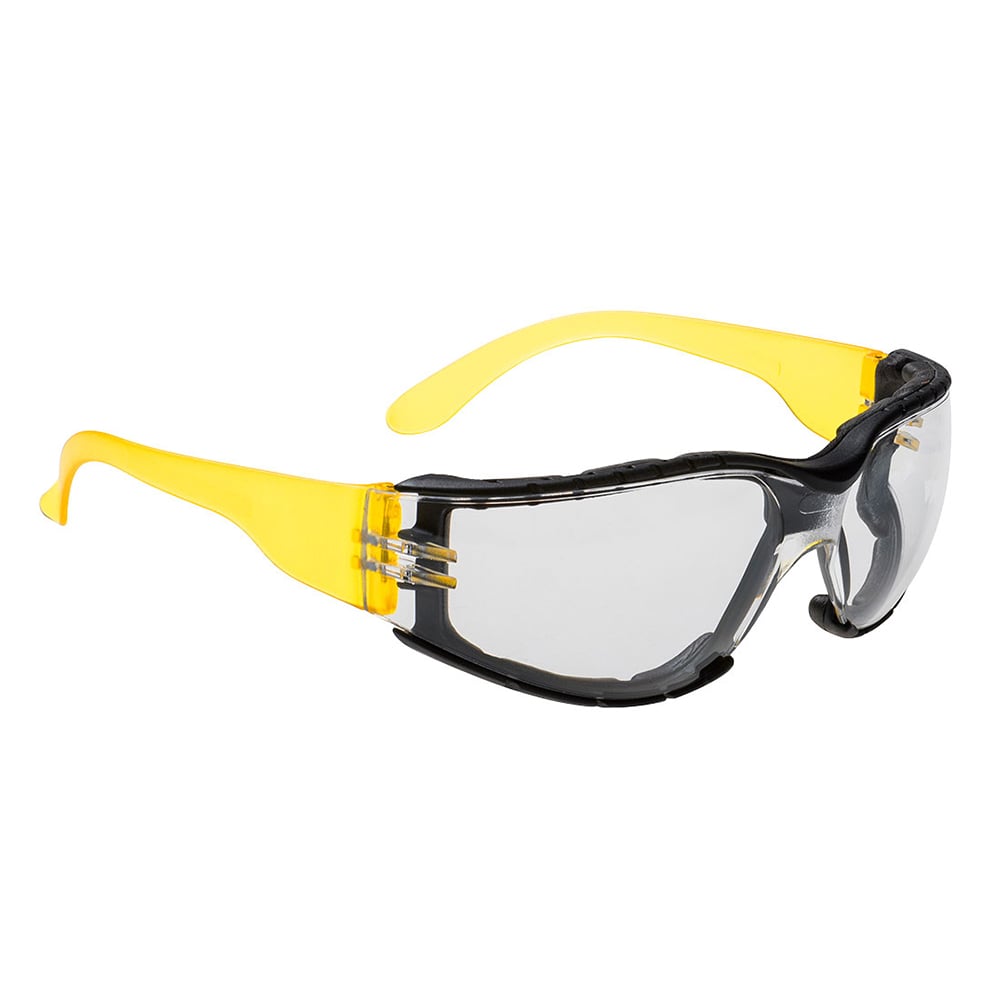 Portwest PS32 Wrap Around Plus Safety Glasses with Foam Gasket, 1 pair - Gorvex.com