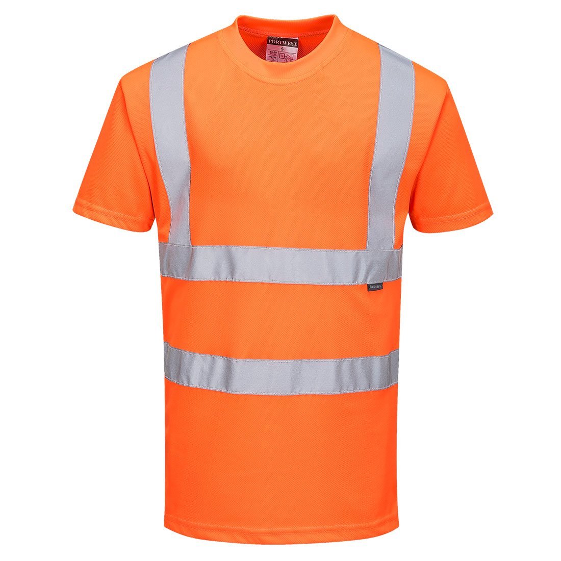 Portwest RT23 Hi - Vis Orange Short - Sleeved T-Shirt with Crew Neck - Gorvex.com