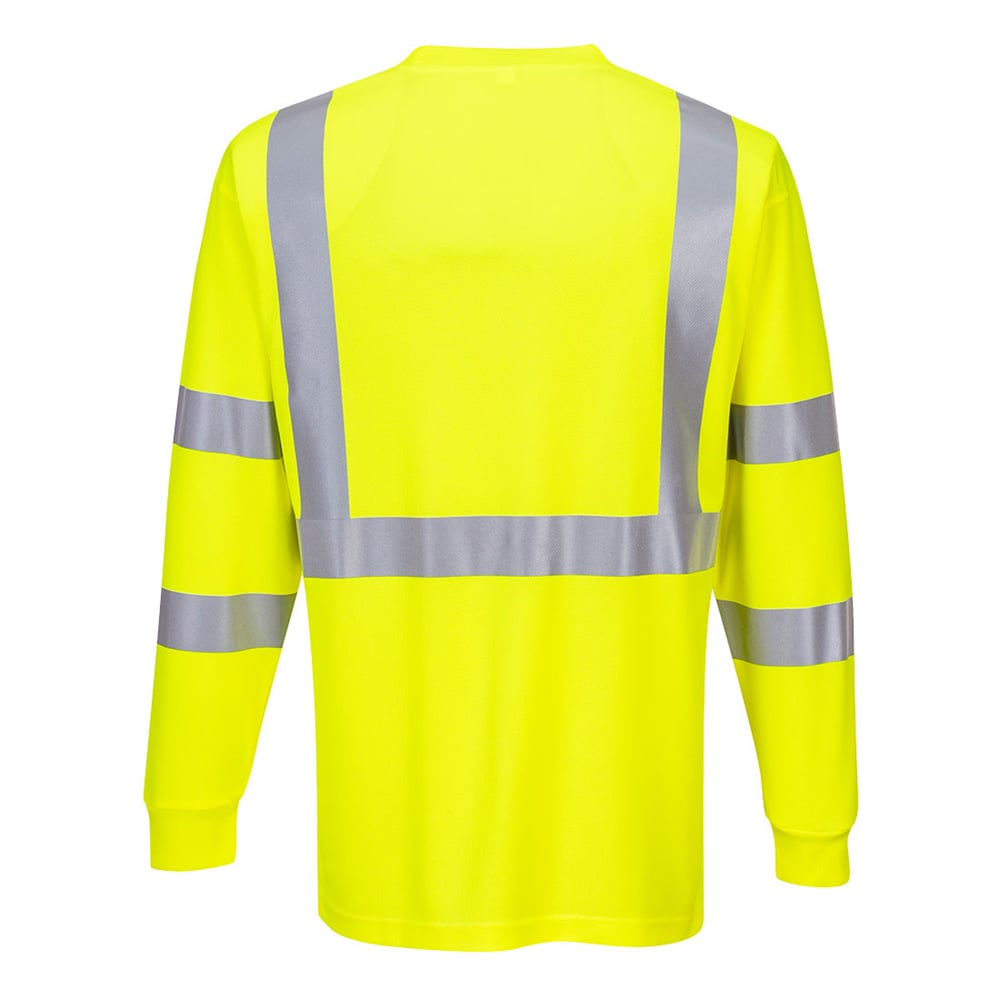 Portwest S192 Series Hi Vis Long - Sleeved T-Shirt with Ribbed Cuff - Gorvex.com