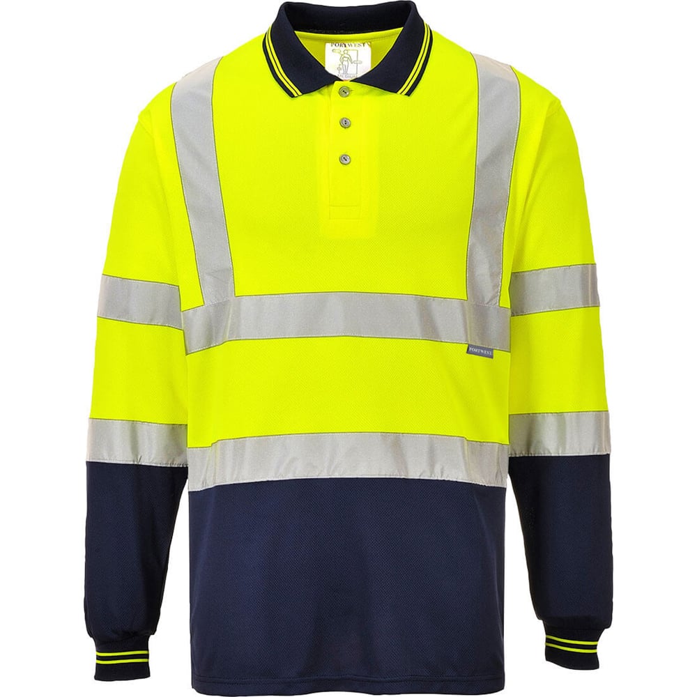 Portwest S279 Hi Vis Two - Tone Long - Sleeved Polo with Ribbed Cuffs - Gorvex.com