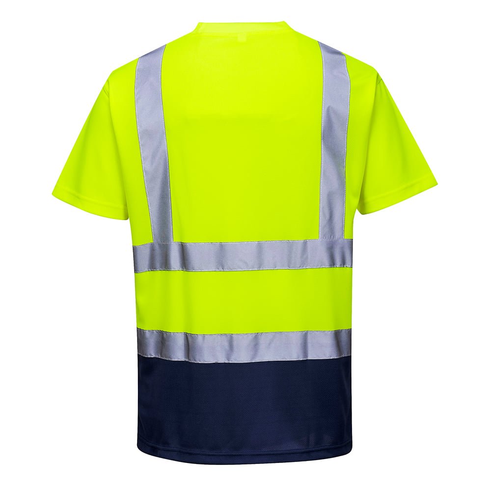 Portwest S378 Hi Vis Two - Tone Short - Sleeved Shirt with Taped Neck Seam - Gorvex.com