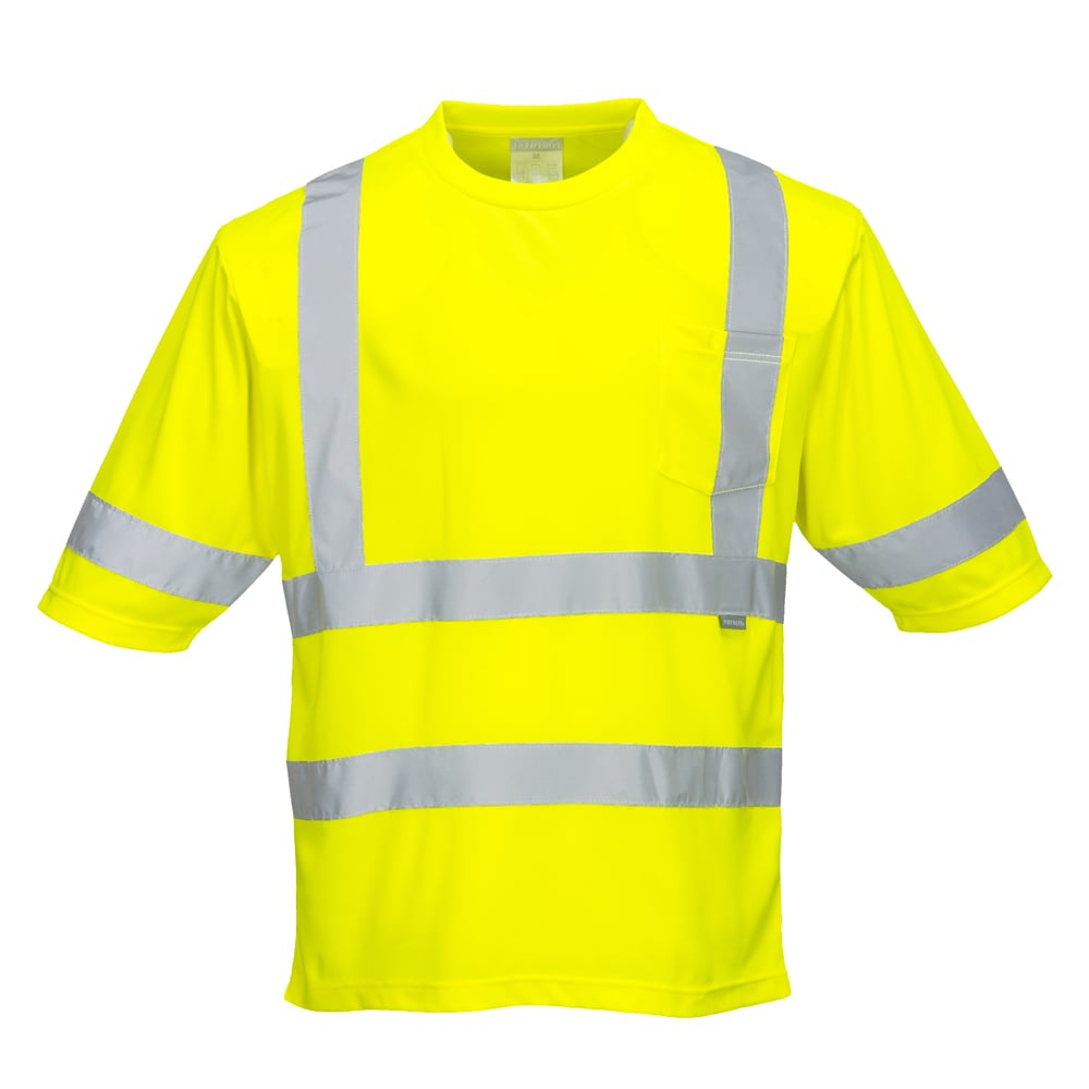 Portwest S393 Series Hi Vis Dayton Class 3 T-Shirt with Chest Pocket - Gorvex.com