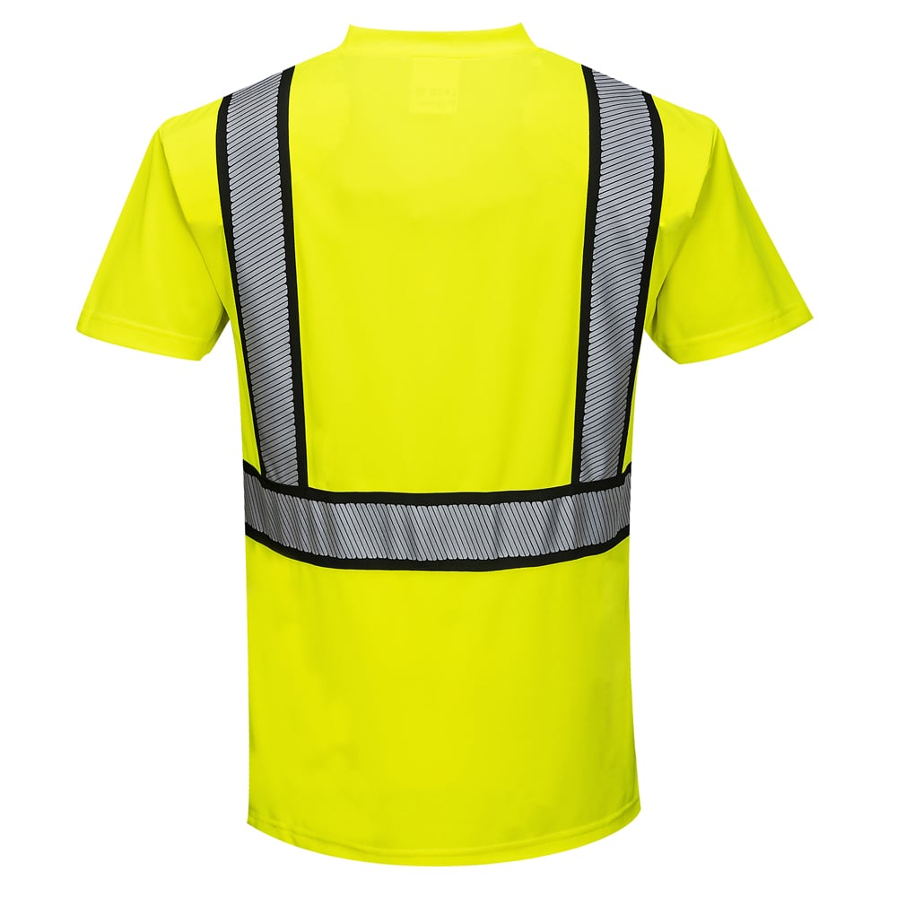 Portwest S395 Hi Vis Detroit Short - Sleeved Shirt with Contrasting Tape - Gorvex.com
