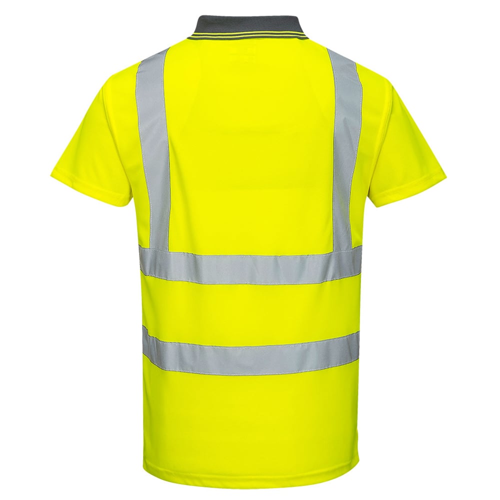 Portwest S477 Hi Vis Yellow Short - Sleeved Polo Shirt with Neck Seam - Gorvex.com