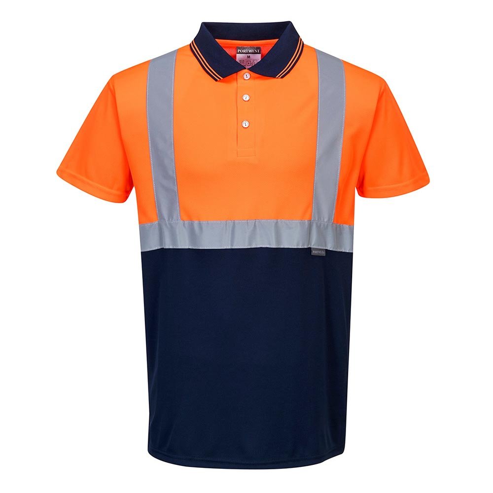 Portwest S479 Series Hi Vis Two - Tone Polo Shirt with Contrast Panel - Gorvex.com