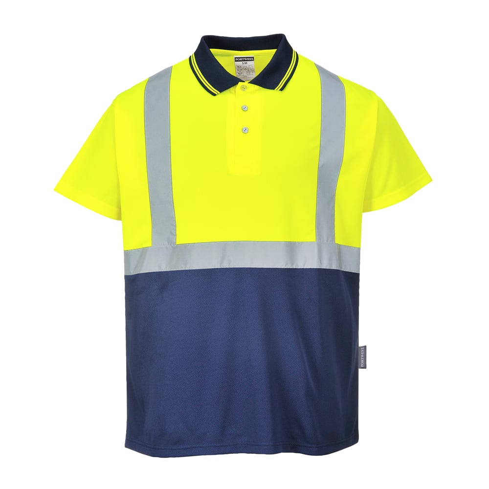 Portwest S479 Series Hi Vis Two - Tone Polo Shirt with Contrast Panel - Gorvex.com