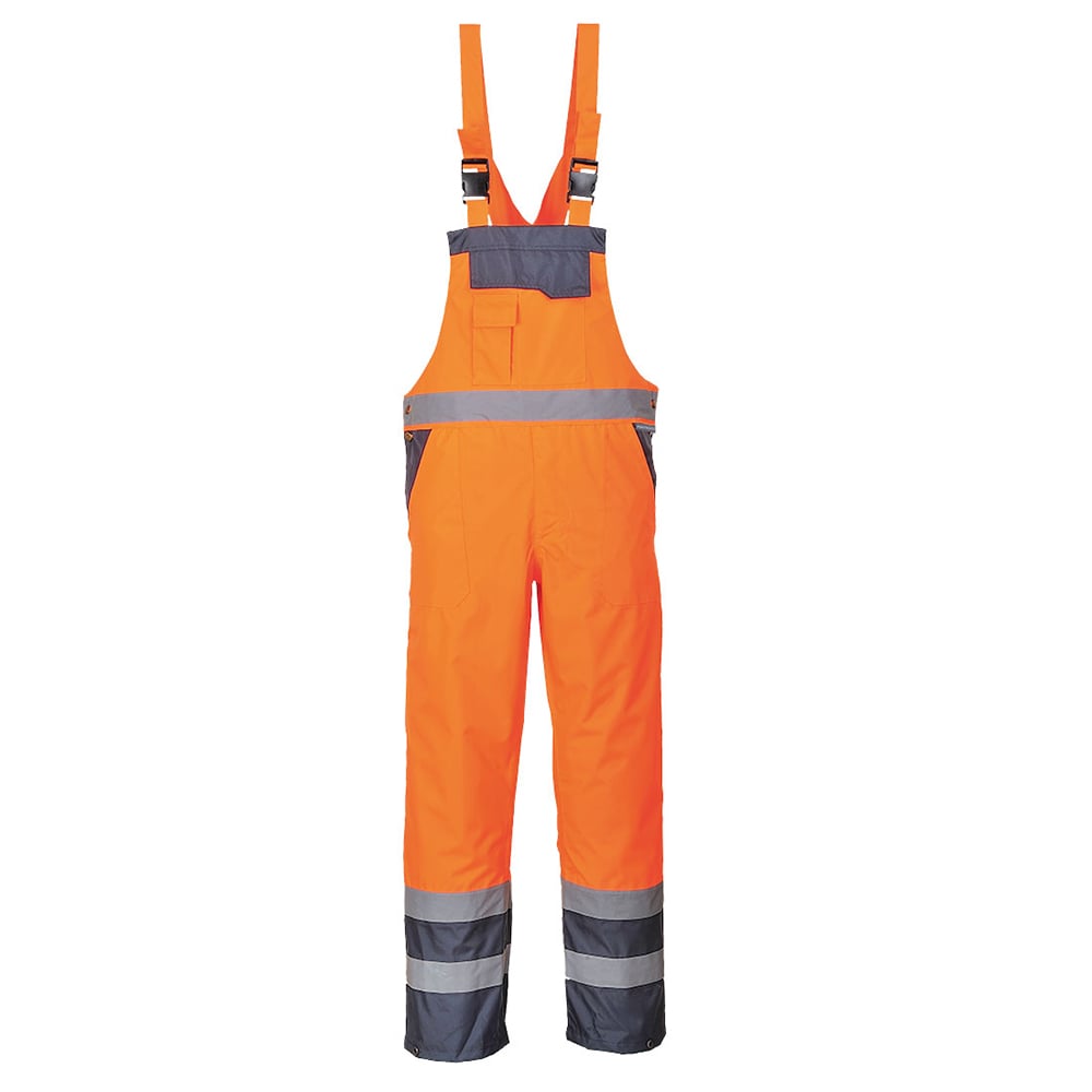 Portwest S488 Hi Vis Unlined Contrast Bib & Brace with Waist Expansion - Gorvex.com