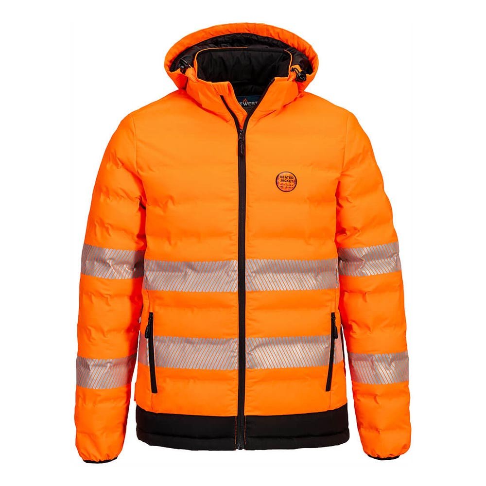 Portwest S548 Hi Vis Ultrasonic Heated Tunel Jacket with Detachable Hood - Gorvex.com