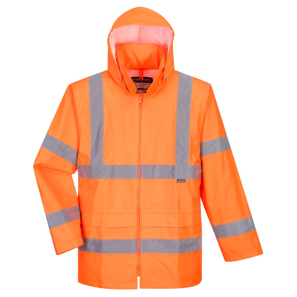 Portwest UH440 Hi Vis Rain Jacket with Vented Back Yoke and Eyelets - Gorvex.com