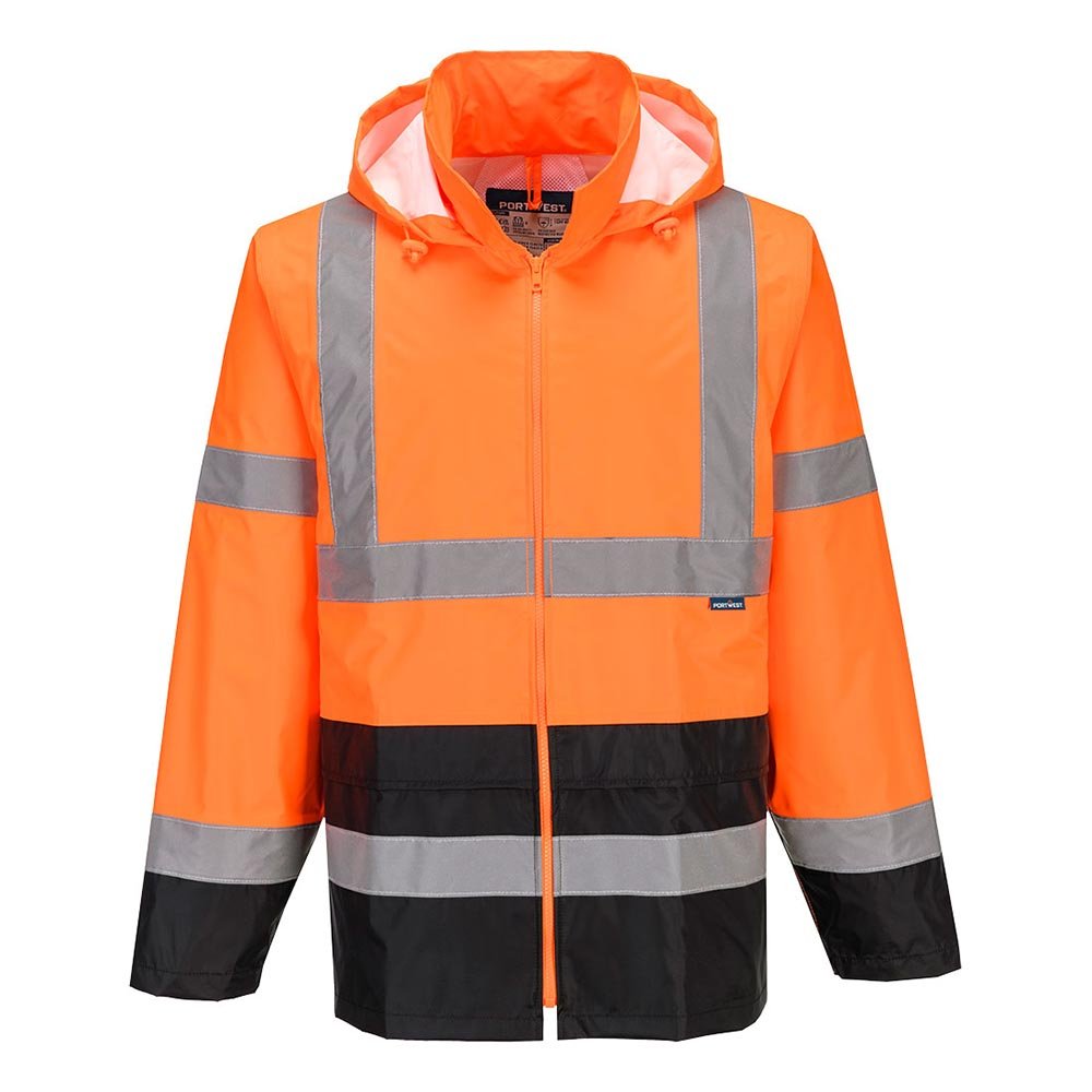 Portwest UH443 Hi Vis Classic Rain Jacket with Contrast Panel - Gorvex.com