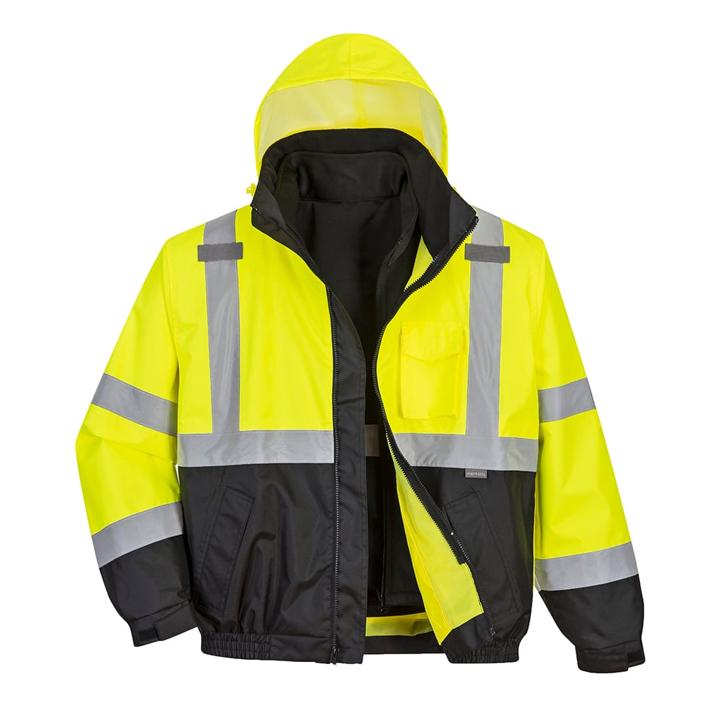 Portwest US365 Hi Vis 3 - in - 1 Premium Bomber Jacket with Zip Sweatshirt - Gorvex.com
