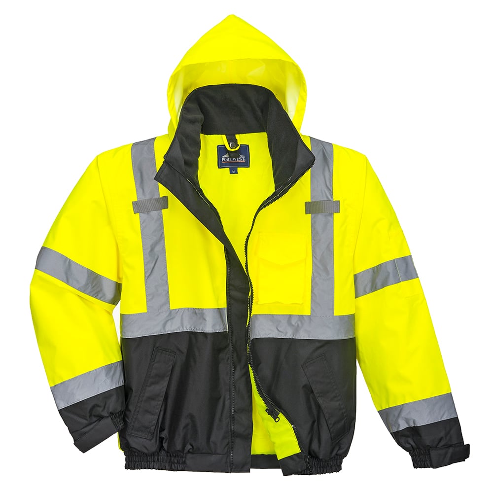 Portwest US365 Hi Vis 3 - in - 1 Premium Bomber Jacket with Zip Sweatshirt - Gorvex.com