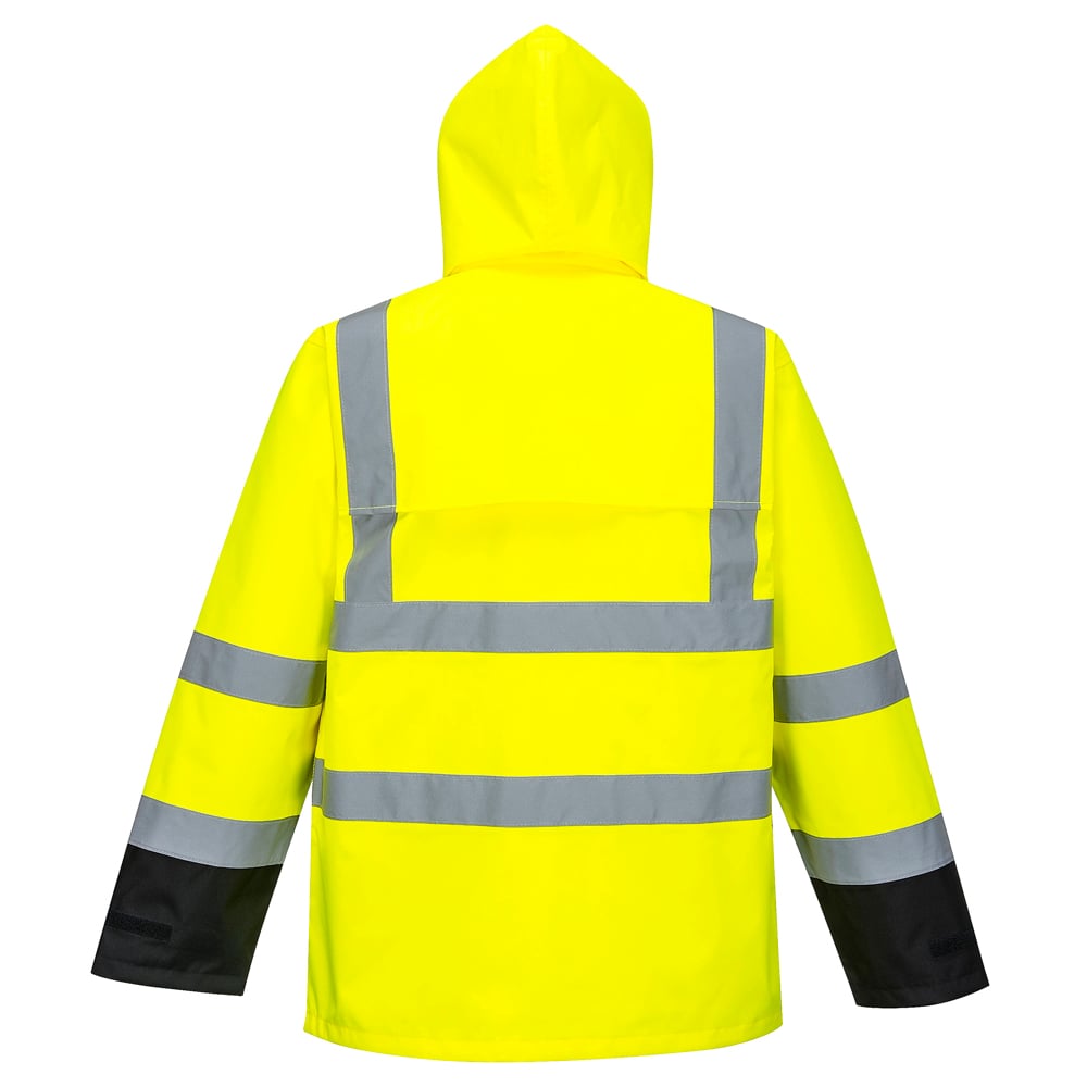 Portwest US366 Hi Vis Contrast Rain Jacket with Vented Back Cape - Gorvex.com