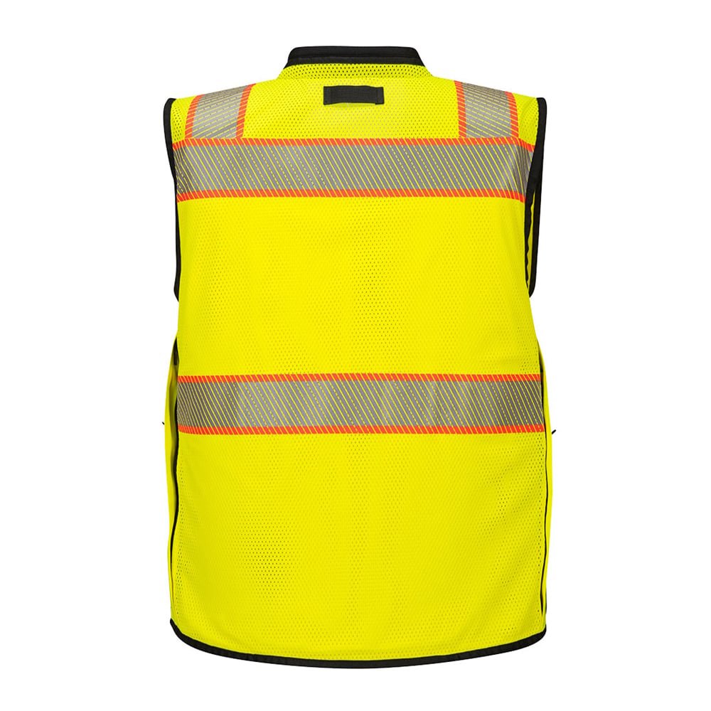 Portwest US375 Hi Vis Poly/Mesh Premium Surveyor's Vest + Back Pouch - Gorvex.com