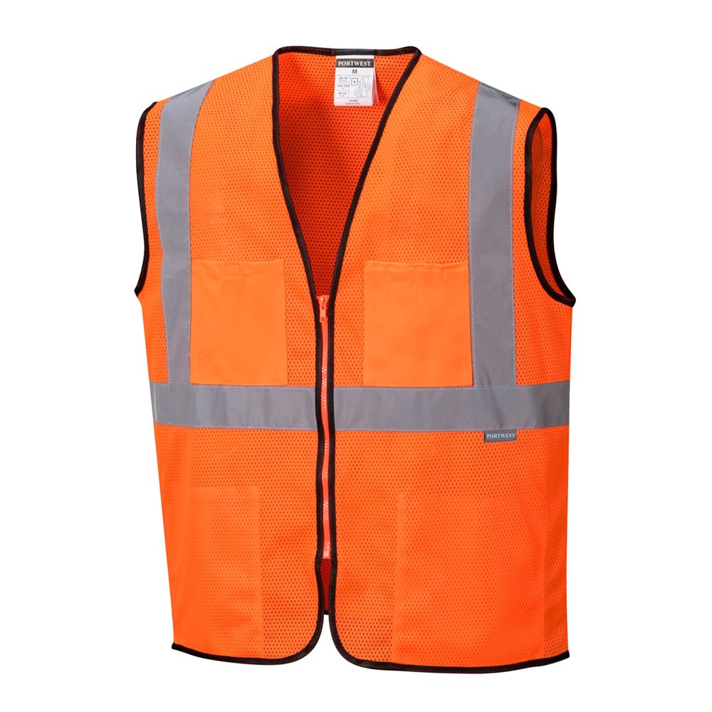 Portwest US380 Tampa Hi Vis Mesh Vest with Black Trim - Gorvex.com
