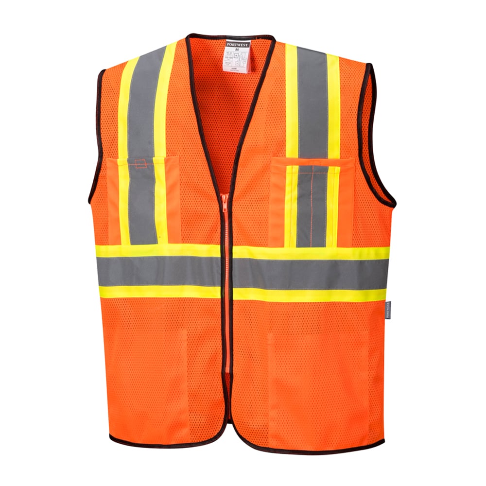 Portwest US381 Frisco Hi Vis Mesh Vest with Black Trim - Gorvex.com