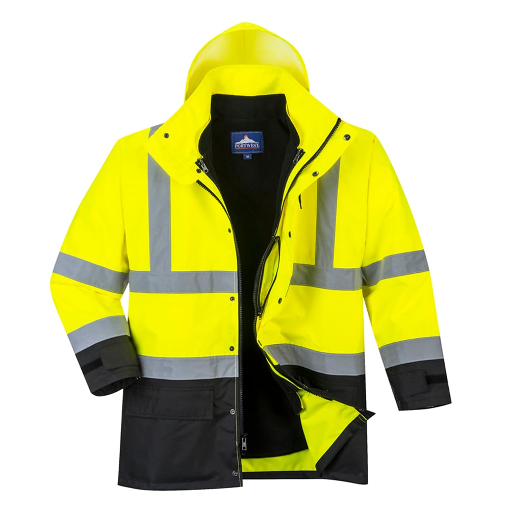 Portwest US768 Hi Vis Executive 5 - in - 1 Jacket with Hook and Loop Cuffs - Gorvex.com