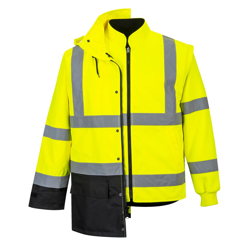 Portwest US768 Hi Vis Executive 5 - in - 1 Jacket with Hook and Loop Cuffs - Gorvex.com