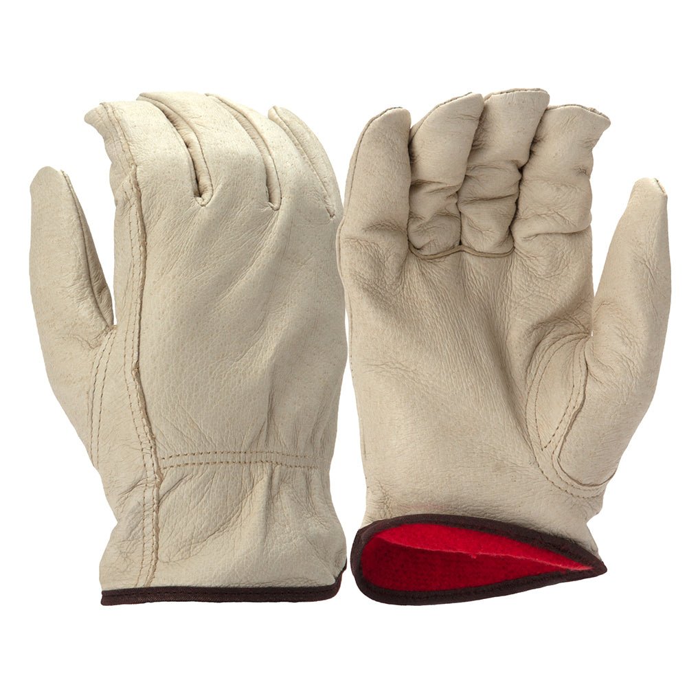 Pyramex GL4003K Pig Fleece - Lined Keystone Thumb Insulated Leather Driver, 1 pair - Gorvex.com